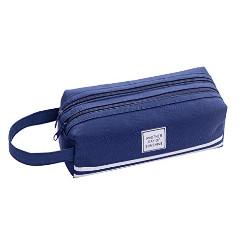 iSuperb Mäppchen Große Kapazität Federmäppchen Oxford-Tuch Stiftemäppchen Etui Schule Teenager Pencil Case für Damen und Mädchen (Dunkelblau) von iSuperb