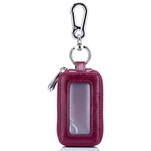 iSuperb Schlüsselmäppchen Schlüsseletui Leder Autoschlüssel Tasche Geldbörse Schlüsseltasche (Lila) von iSuperb