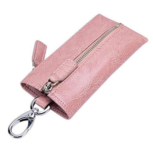 iSuperb Schlüsseltasche Schlüsselmäppchen Leder Schlüsseletui Autoschlüssel Tasche Geldbörse (Rosa) von iSuperb