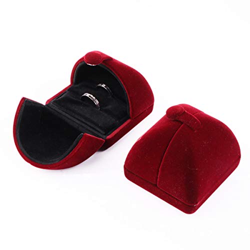 iSuperb Schmuckdose für Hochzeit Flanell Geschenkbox für Ringe Halskette Ohrhänger Verlobungs Heiratsantrag Deko Ring Jewelry Gift Box (B) von iSuperb