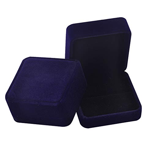 iSuperb Schmuckdose für Hochzeit Samt Geschenkbox für Ringe Halskette Ohrhänger Verlobungs Ring Jewelry Gift Box (D) von iSuperb