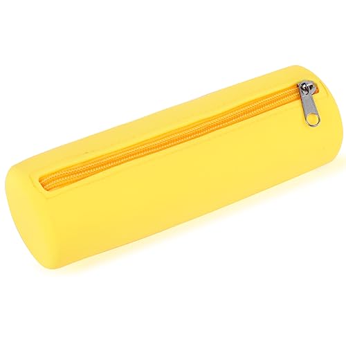 iSuperb Silikon Federmäppchen Mädchen Groß Kapazität Mäppchen Jungen Etui Stifte Schulmäppchen Federtasche Herren Kosmetiktasche Reise Kulturbeutel Make Up Tasche Pencil Case Junge (Gelb) von iSuperb