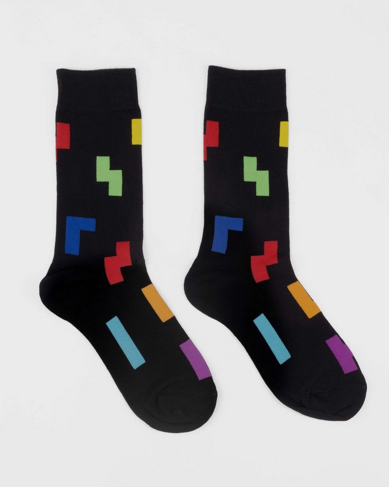 iTEMLAB Freizeitsocken TETRIS ein Paar Einheitsgröße socks ca. 39 bis 44 ORIGINAL Tetriminos von iTEMLAB
