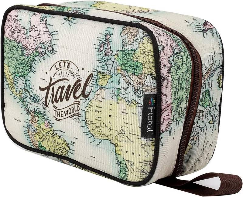 I-TOTAL Kosmetiktasche I-TOTAL Kosmetiktasche Reisetasche Damen Herren wasserdicht alte Karte, mit Haken von I-TOTAL