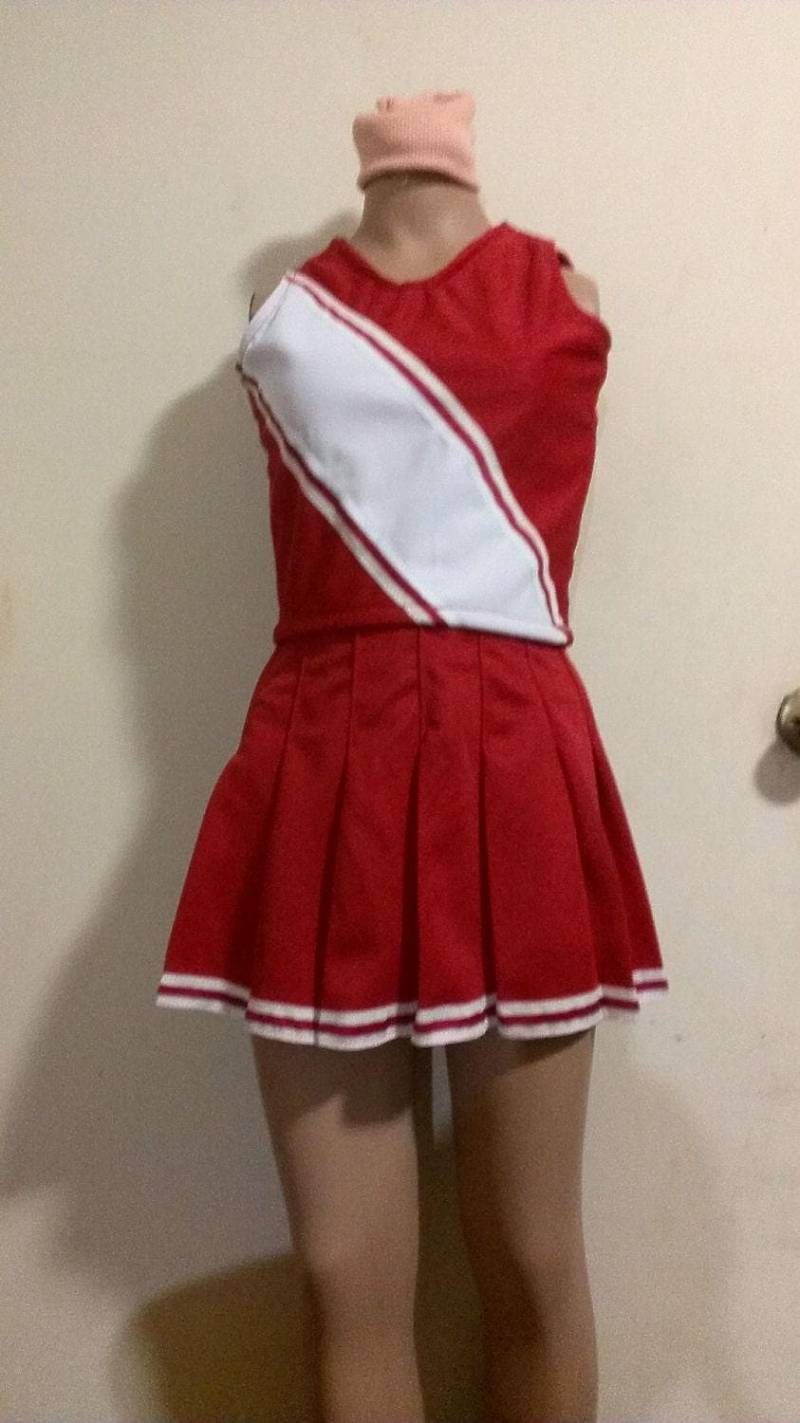 Red Multifarben Cheerleader Uniform Valentines Glee Club Dance Kostüm Neu von iTreasureMine