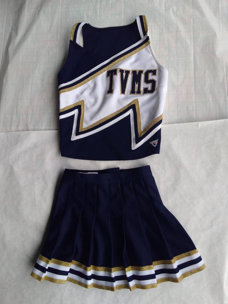Tv Blue Girl Medium Cheerleader Uniform Halloween Kostüm von iTreasureMine