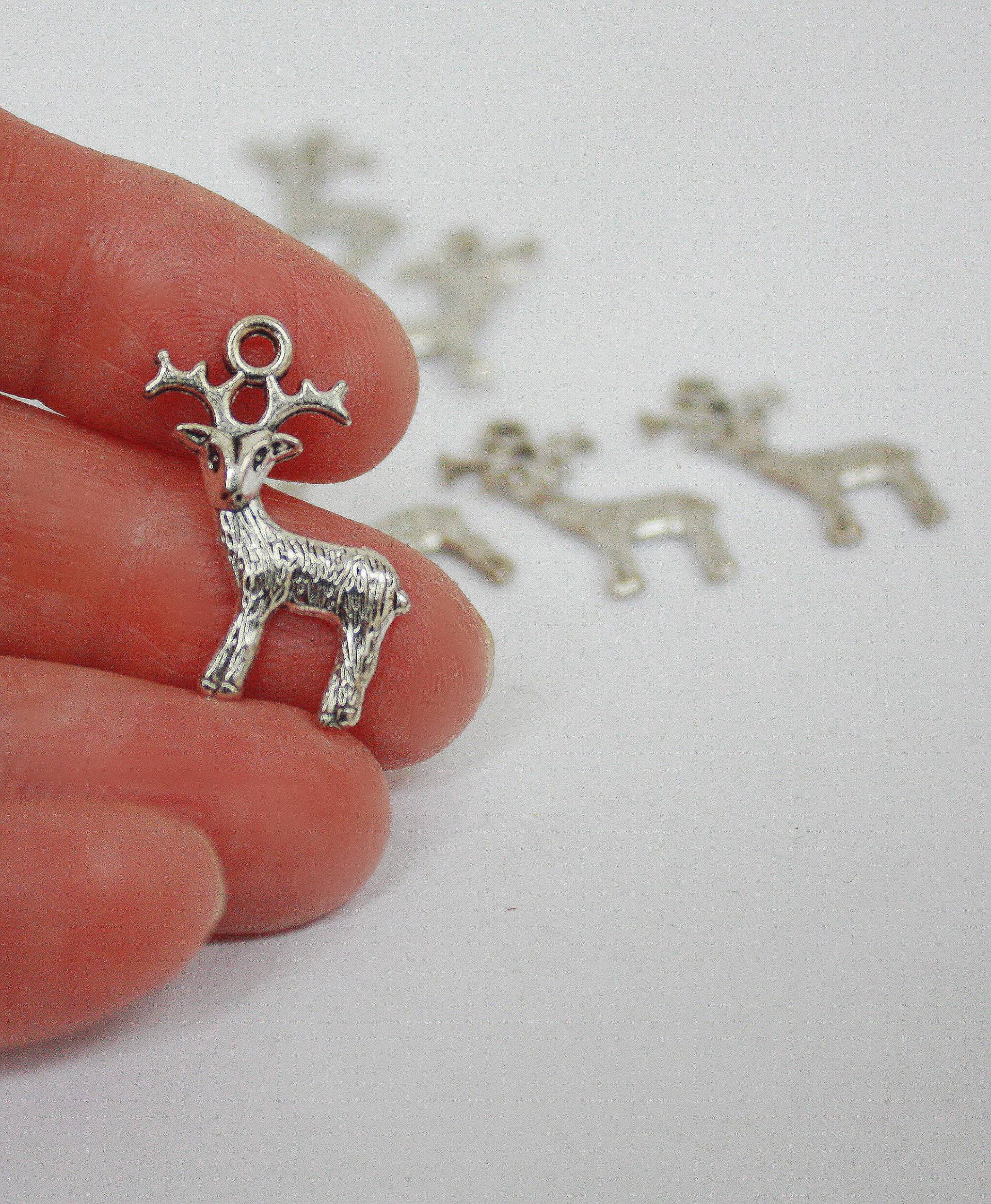 9 X Schmuckanhänger Hirsch Bzw. Rentier, Anhänger Für Die Schmuckherstellung von iTuepfelSchmuck