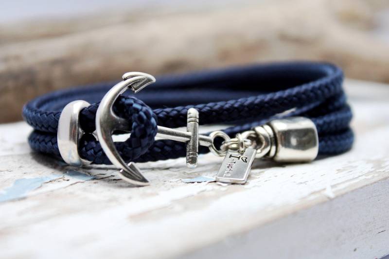 Herrenarmband Anker , Segelseilarmband Männer, Männerarmband, Armband Männer Ankerverschluss, Maritiimes Herren, Segelseil von iTuepfelSchmuck