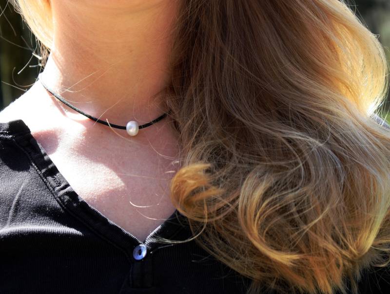 Kette, Echte Süßwasserperle, Kurze Maritime von iTuepfelSchmuck