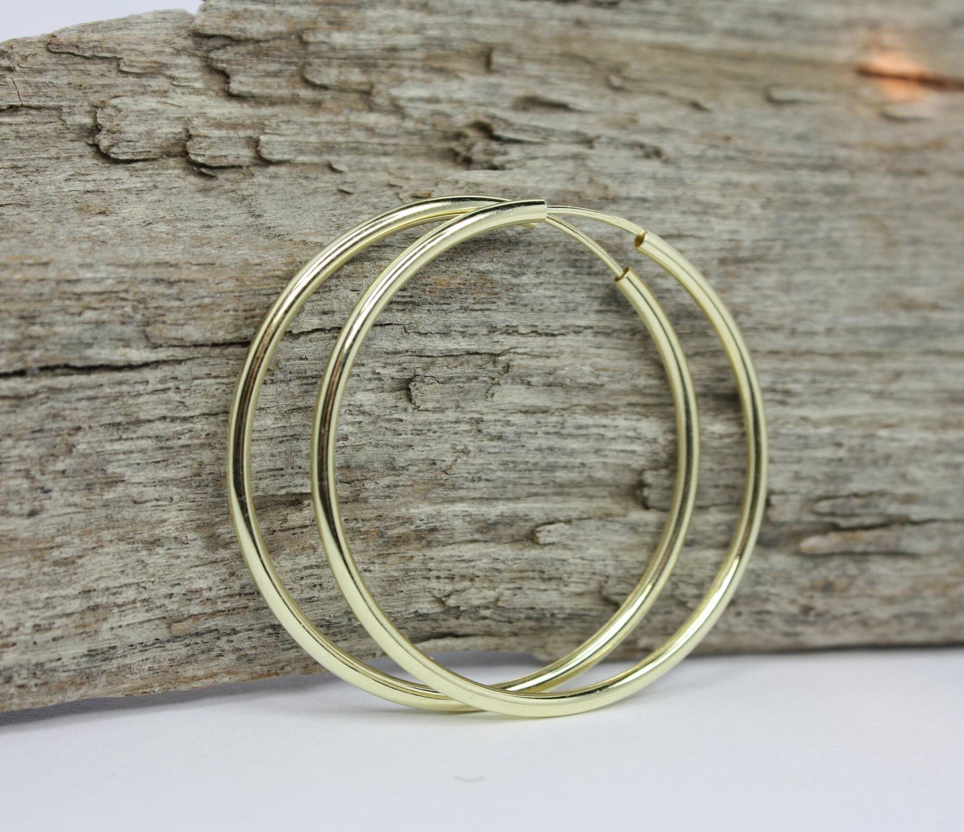 Ohrringe, Creolen Gold 38 Mm, Goldcreolen, Große Creolen, Ohrschmuck, Ohrringe Groß, 925 Silber Vergoldet Ohrschmuck von iTuepfelSchmuck