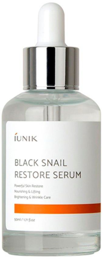 iUnik Gesichtsserum Black Snail Restore Serum, Erhöht die Hautelastizität, stärkt und nährt die Haut. von iUnik