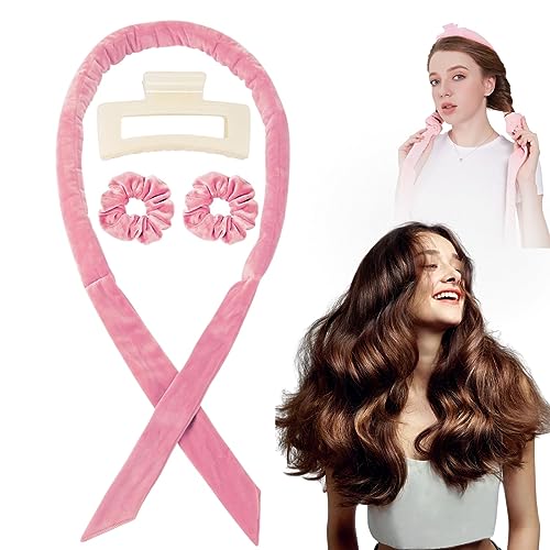 Neu Locken Ohne Hitze, Heatless Curls, Lockenwickler über Nacht, rutschfeste lockenwickler aus Samt, Lockensets, Lockenstäbe für Mädchen mit mittellangem Haar von iWenSheng