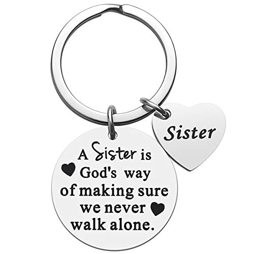 iWenSheng Sister Christmas Gifts from Sisters - Sister Keychain Birthday Gifts for Sister, silber, Large von iWenSheng