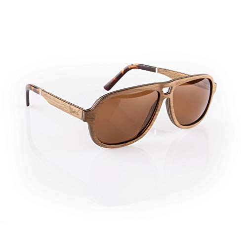 iWood Sonnenbrille aus Holz/Echtholz/Echtholzbrille/Holzbrille - Modell 09 braune Eiche - für Damen und Herren - UV400 mit Polarisationsfilter (polarisiert) - Brillenmanufaktur aus Deutschland von Iwood