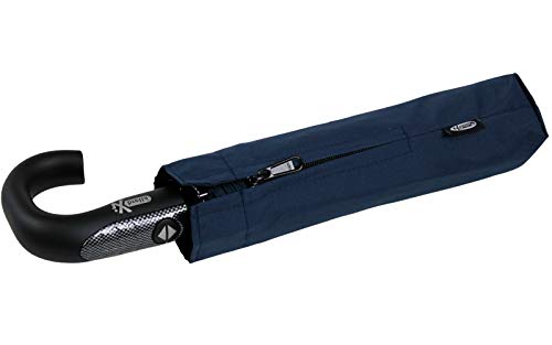 iX-brella Herren Taschenschirm Auf-Zu-Automatik Rundhakengriff Carbonoptik Insignia Blue von iX-brella