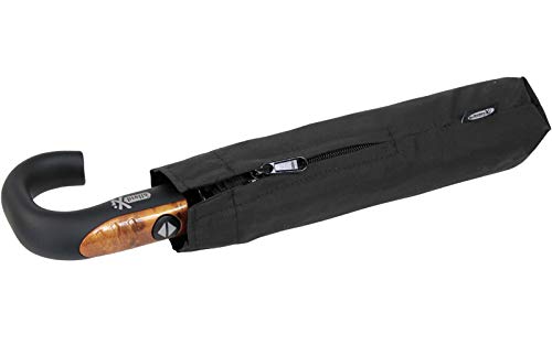 iX-brella Herren Taschenschirm Auf-Zu-Automatik Rundhakengriff Holzoptik Black iX-brella Herren Taschenschirm Auf-Zu-Automatik Rundhakengriff Holzoptik Black von iX-brella