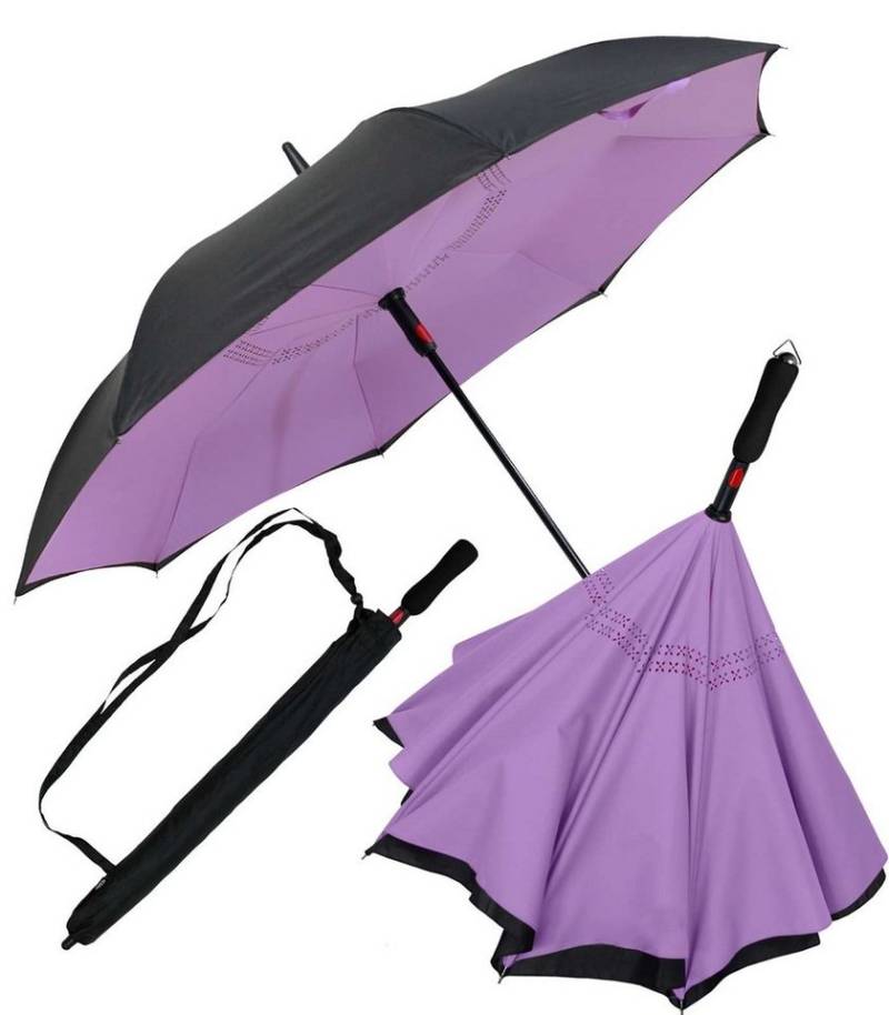 iX-brella Stockregenschirm Reverse-Schirm - umgedreht zu öffnen mit Automatik, umgedreht von iX-brella