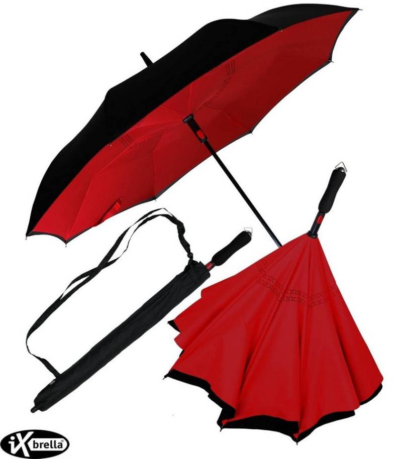 iX-brella Stockregenschirm Reverse-Schirm - umgedreht zu öffnen mit Automatik, umgedreht von iX-brella