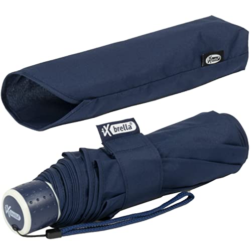 iX-brella Mini Ultra Light - Damen Taschenschirm mit großem Dach - extra leicht - dunkel-blau von iX-brella