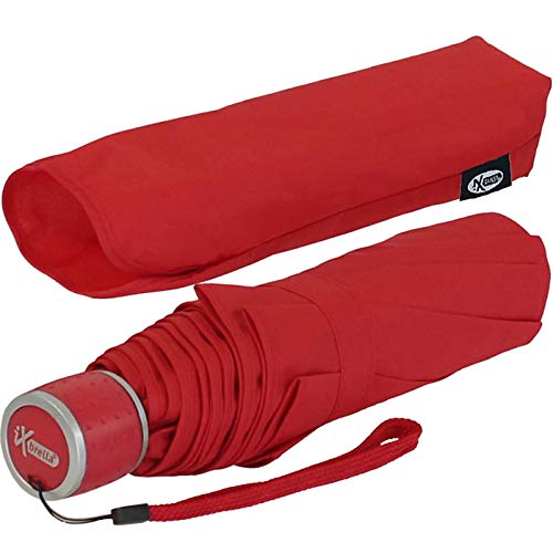 iX-brella Mini Ultra Light - Damen Taschenschirm mit großem Dach - extra leicht - dunkel-rot von iX-brella