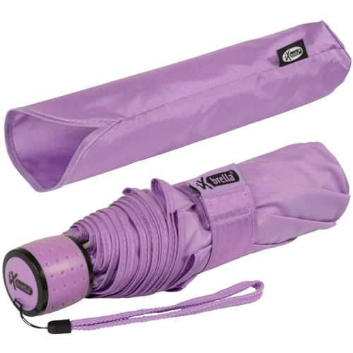 iX-brella Mini Ultra Light - Damen Taschenschirm mit großem Dach - extra leicht - hell-lila von iX-brella