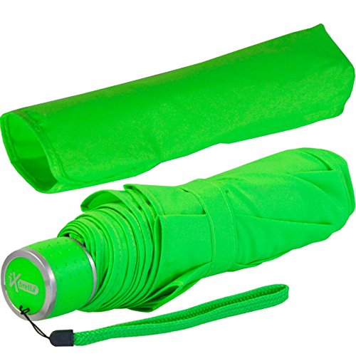 iX-brella Mini Ultra Light - Damen Taschenschirm mit großem Dach - extra leicht - neon grün von iX-brella