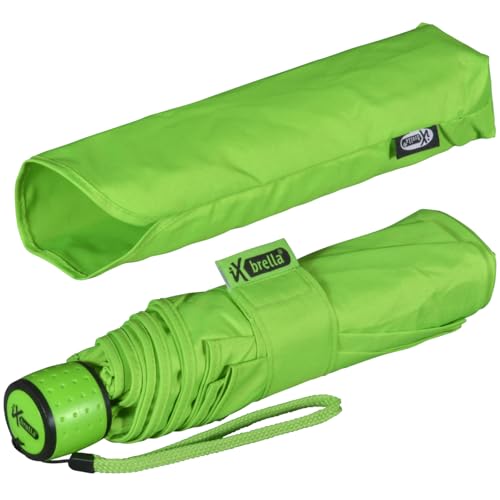 iX-brella Mini Ultra Light - Damen Taschenschirm mit großem Dach - extra leicht - neon grün von iX-brella