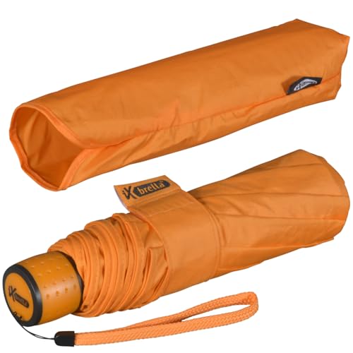iX-brella Mini Ultra Light - Damen Taschenschirm mit großem Dach - extra leicht - orange von iX-brella