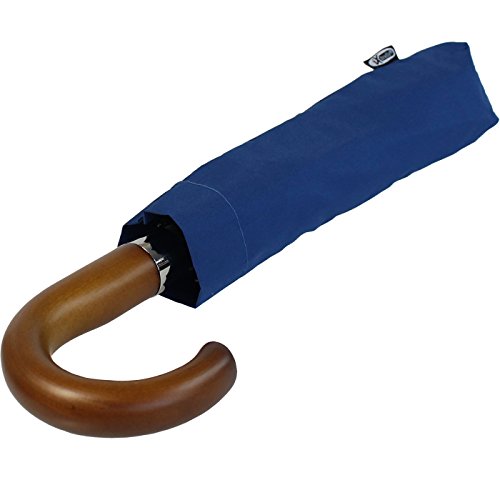 iX-brella - Regenschirm Herren XXL 121 cm Holzgriff Auf-Zu-Automatik - für Zwei Personen - Navy-blau von iX-brella