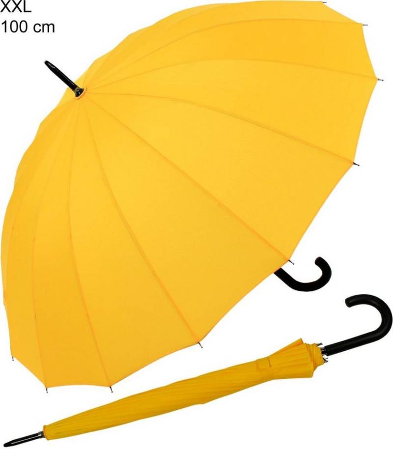 iX-brella Stockregenschirm mit 16-teiligem Dach und Auf-Automatik, mit Fiberglas-Stahl-Gestell, in vielen Farben von iX-brella