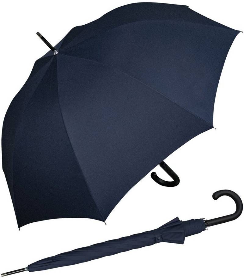 iX-brella Stockregenschirm Fiberglas, XL 110 cm groß, stabil, mit Automatik, mit überschlagfähigem Dach - windproof - blau von iX-brella