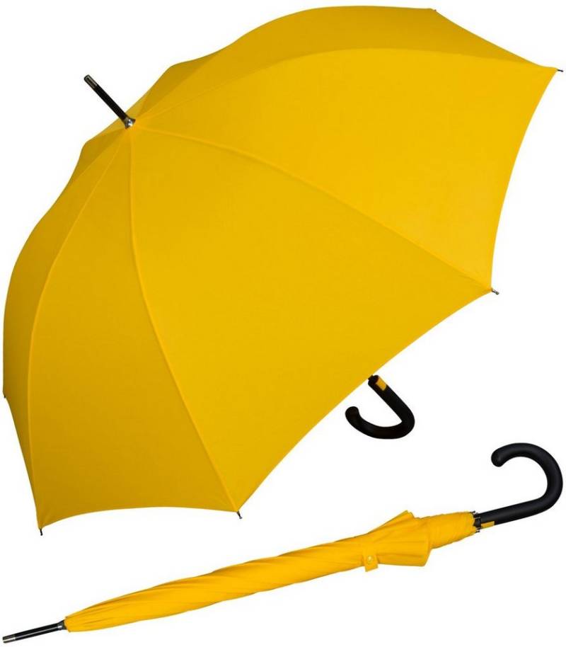 iX-brella Stockregenschirm Fiberglas, XL 110 cm groß, stabil, mit Automatik, mit überschlagfähigem Dach - windproof - gelb von iX-brella