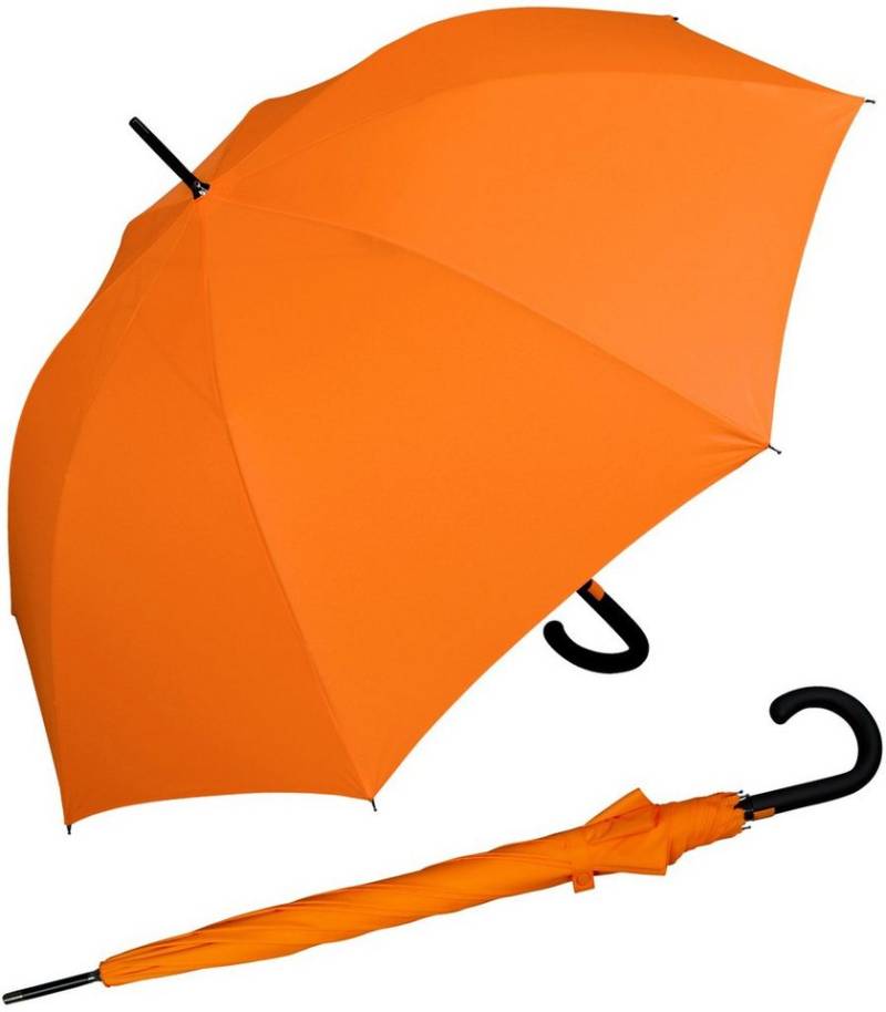 iX-brella Stockregenschirm Fiberglas, XL 110 cm groß, stabil, mit Automatik, mit überschlagfähigem Dach - windproof - orange von iX-brella