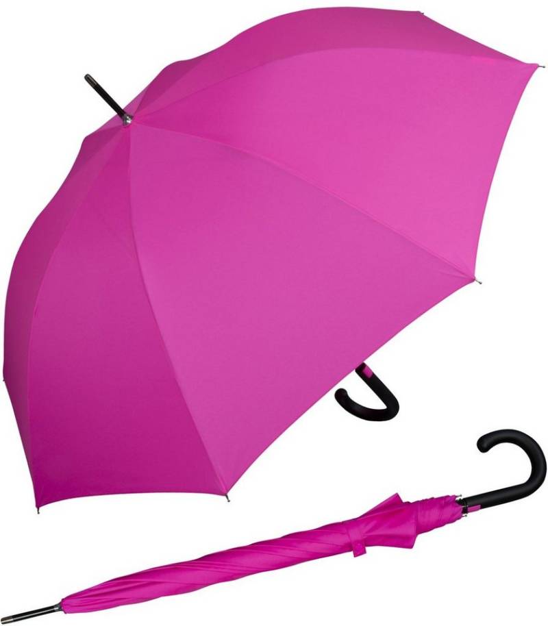iX-brella Stockregenschirm Fiberglas, XL 110 cm groß, stabil, mit Automatik, mit überschlagfähigem Dach - windproof - pink von iX-brella