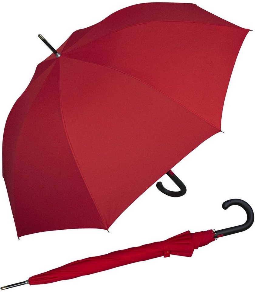 iX-brella Stockregenschirm Fiberglas, XL 110 cm groß, stabil, mit Automatik, mit überschlagfähigem Dach - windproof - rot von iX-brella