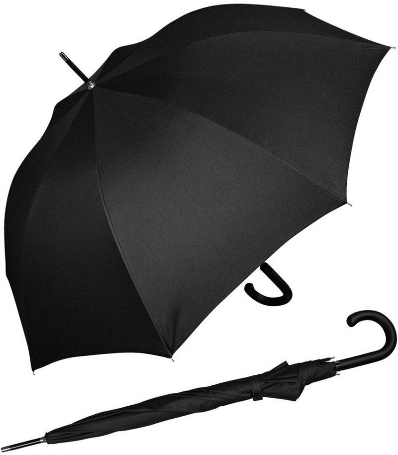iX-brella Stockregenschirm Fiberglas, XL 110 cm groß, stabil, mit Automatik, mit überschlagfähigem Dach - windproof - schwarz von iX-brella