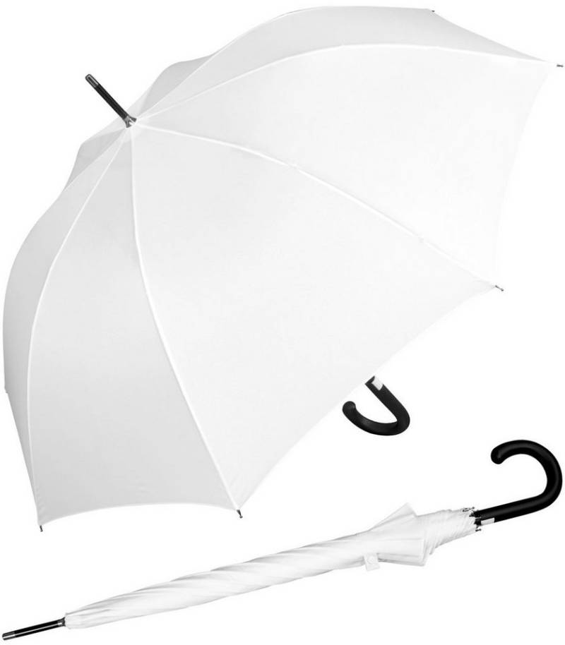 iX-brella Stockregenschirm Fiberglas, XL 110 cm groß, stabil, mit Automatik, mit überschlagfähigem Dach - windproof - weiß von iX-brella
