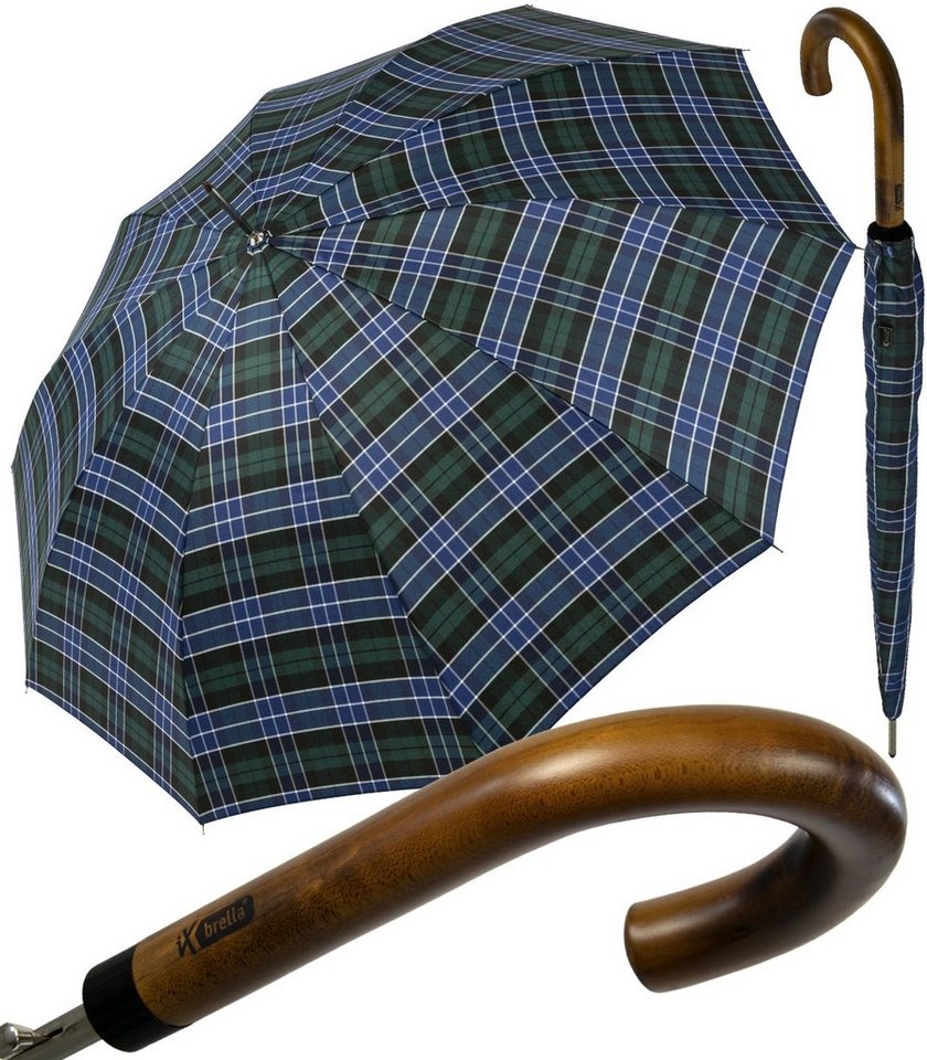 iX-brella Stockregenschirm High Quality mit Auf-Automatik und Stahlgestell, mit Echtholz-Rundhakengriff von iX-brella