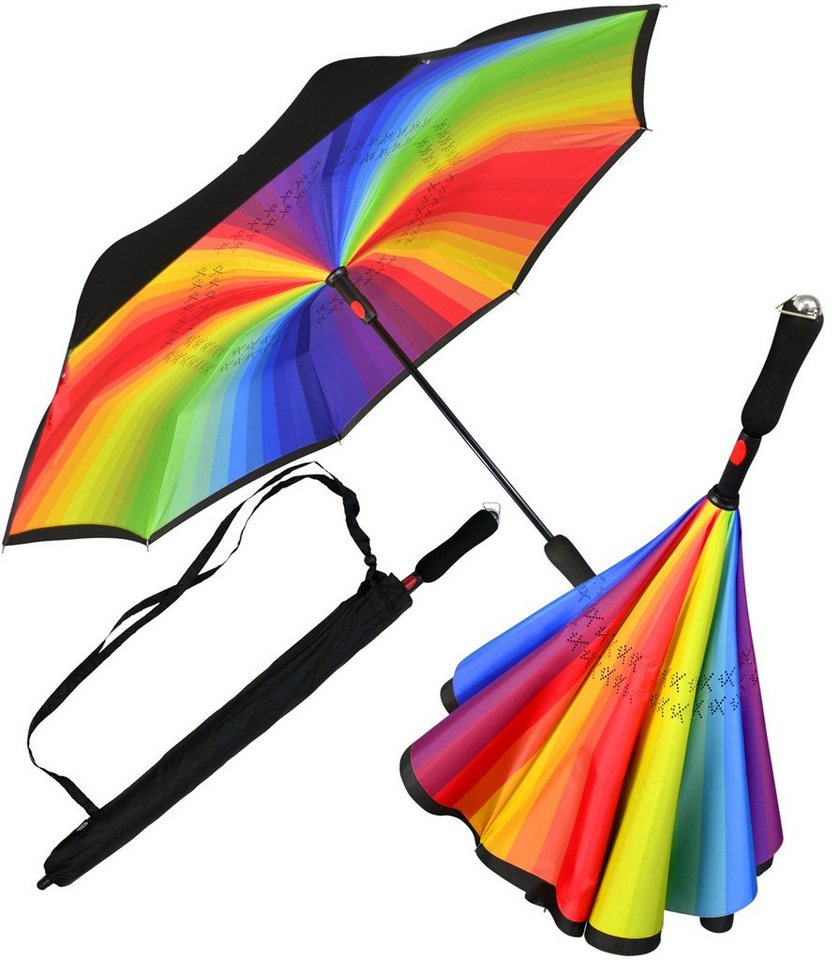 iX-brella Stockregenschirm Reverse-Schirm - umgedreht zu öffnen mit Automatik, perfekt um aus dem Auto ein- oder auszusteigen iX-brella Stockregenschirm Reverse-Schirm - umgedreht zu öffnen mit Automatik, perfekt um aus dem Auto ein- oder auszusteigen von iX-brella