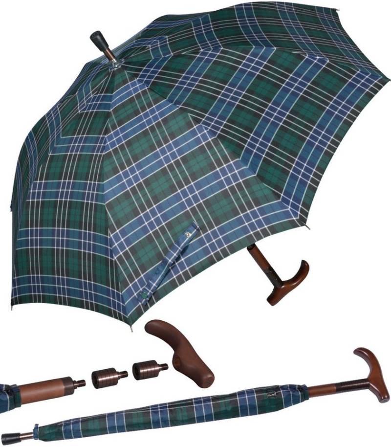iX-brella Stockregenschirm Stützschirm mit Holzgriff - höhenverstellbar, sehr stabil, im klassischen Design von iX-brella