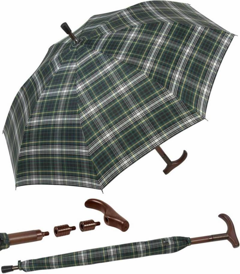 iX-brella Stockregenschirm Stützschirm mit Holzgriff - höhenverstellbar, sehr stabil, im klassischen Design von iX-brella