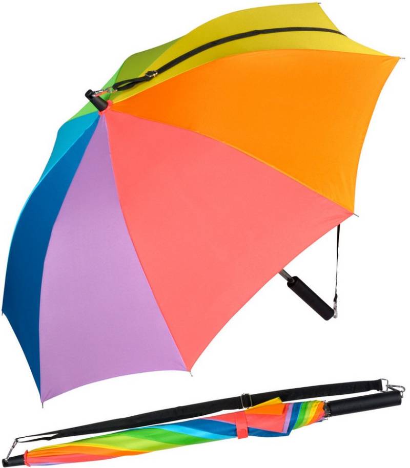 iX-brella Stockregenschirm Umhängeschirm mit längenverstellbarem Tragegurt, mit Auf-Automatik, in vielen Farben von iX-brella