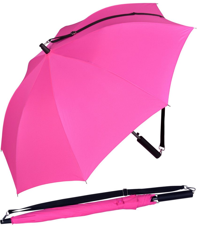 iX-brella Stockregenschirm Umhängeschirm mit längenverstellbarem Tragegurt, mit Auf-Automatik, in vielen Farben von iX-brella
