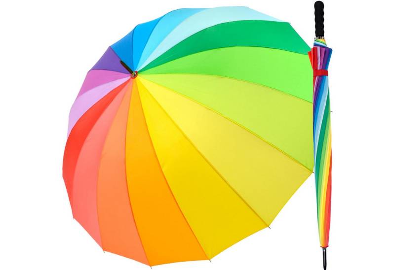 iX-brella Stockregenschirm XXL 130 cm Durchmesser Golf-Partnerschirm, 16-teiliges Dach, mit leichtem Fiberglasgestell von iX-brella