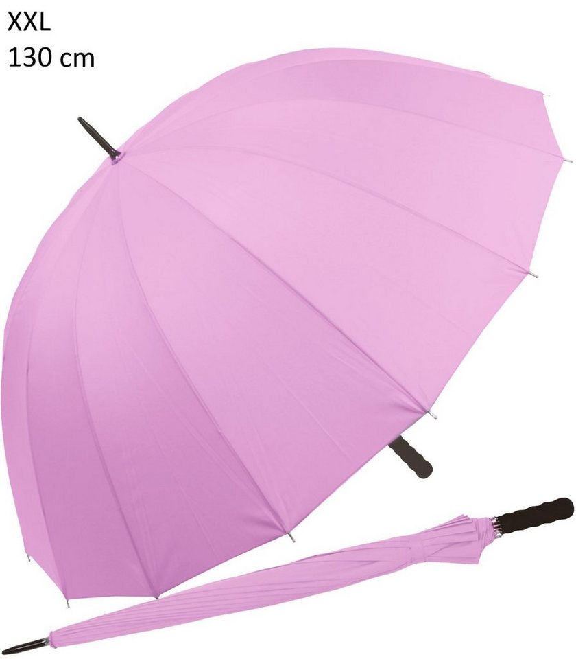 iX-brella Stockregenschirm XXL 130 cm Durchmesser Golf-Partnerschirm, 16-teiliges Dach, mit leichtem Fiberglasgestell von iX-brella