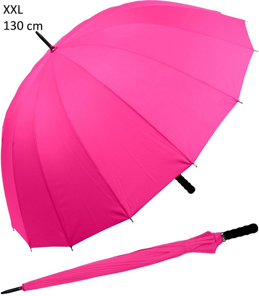 iX-brella Stockregenschirm XXL 130 cm Durchmesser Golf-Partnerschirm, 16-teiliges Dach, mit leichtem Fiberglasgestell von iX-brella