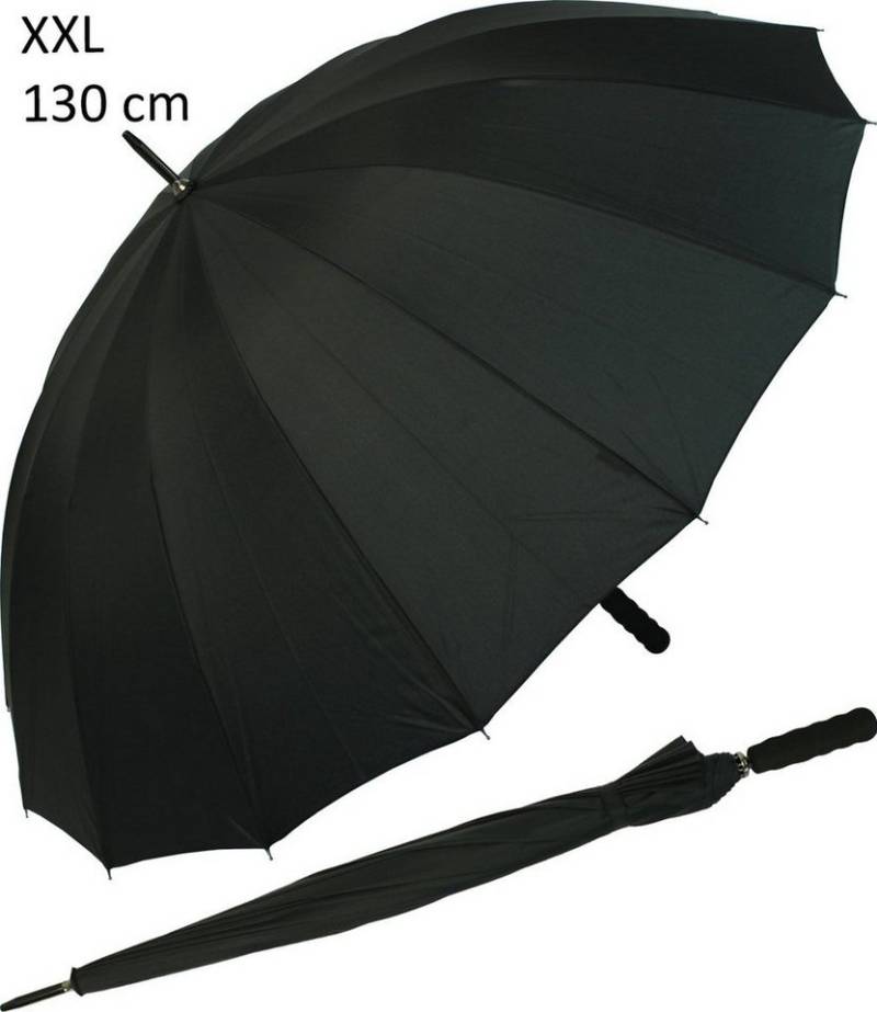 iX-brella Stockregenschirm XXL 130 cm Durchmesser Golf-Partnerschirm, 16-teiliges Dach, mit leichtem Fiberglasgestell von iX-brella