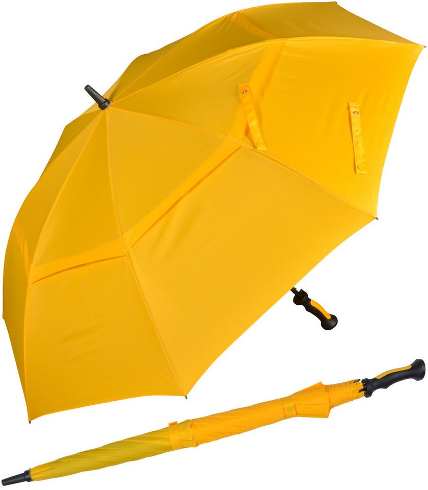 iX-brella Stockregenschirm XXL 130 cm Durchmesser mit Ventilationsbezug uni, sehr groß mit Auf-Automatik von iX-brella