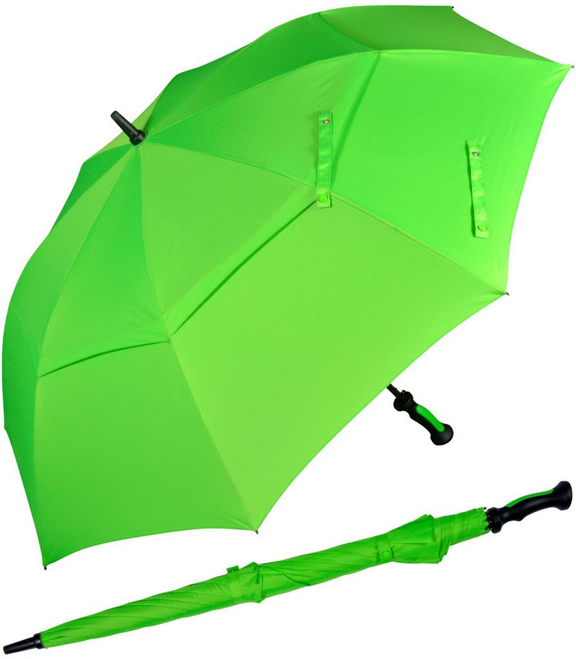 iX-brella Stockregenschirm XXL 130 cm Durchmesser mit Ventilationsbezug uni, sehr groß mit Auf-Automatik von iX-brella