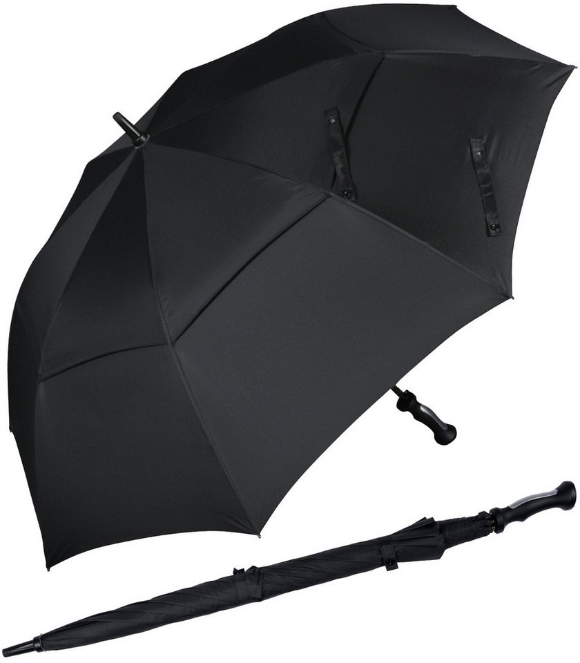 iX-brella Stockregenschirm XXL 130 cm Durchmesser mit Ventilationsbezug uni, sehr groß mit Auf-Automatik von iX-brella